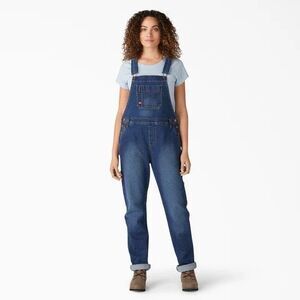 Dickies Women's Denim Boyfriend Fit Bib Overalls NWT Size S